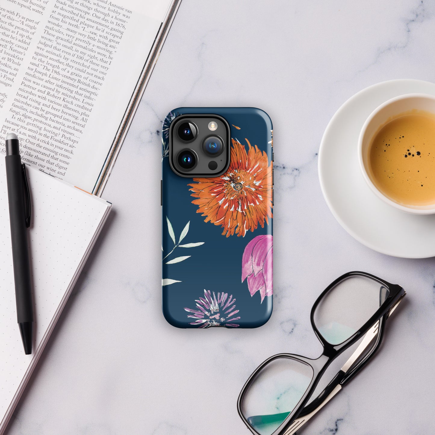 Tough Case for iPhone® with floral watercolour painted design